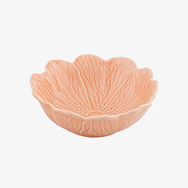 Flora Çiçek Formlu Pembe Kase 17 cm 