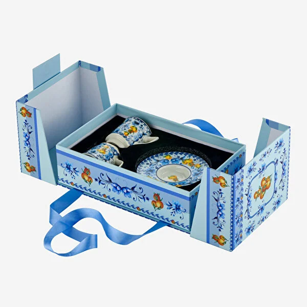 Mavi Porselen Kahve Fincanı 120 Ml