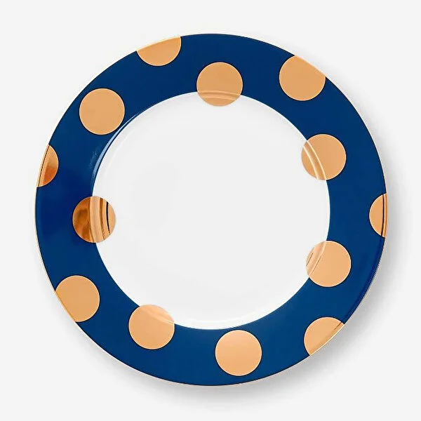 Dot Delight  İkili Altın / Lacivert Tabak 21 cm    8721009944172
