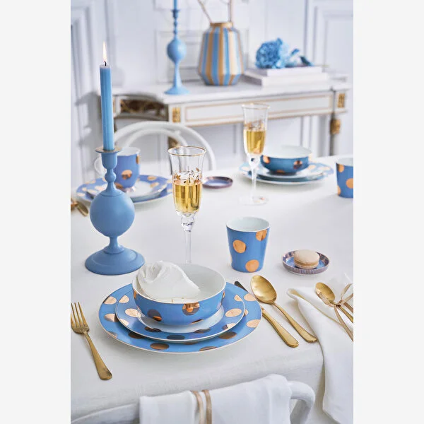 Dot Delight İkili Altın / Mavi Kase 20 cm   8721009944110