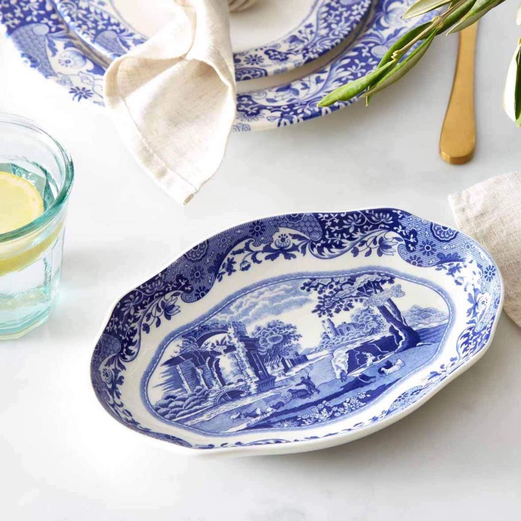BLUE ITALIAN OVAL SERVİS 22 CM
