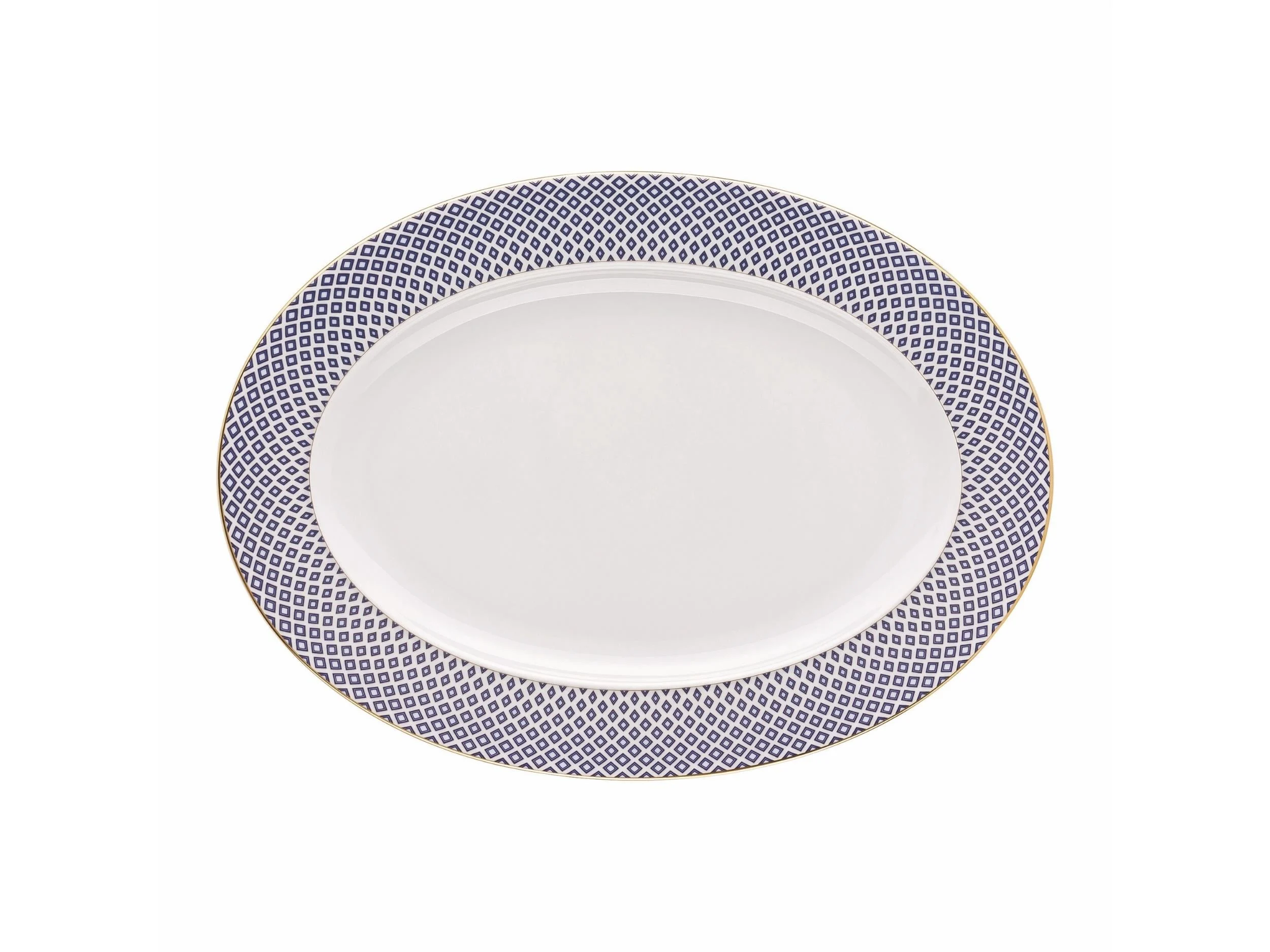 Oval Servis 34 cm Carreau Blue   4012438515816