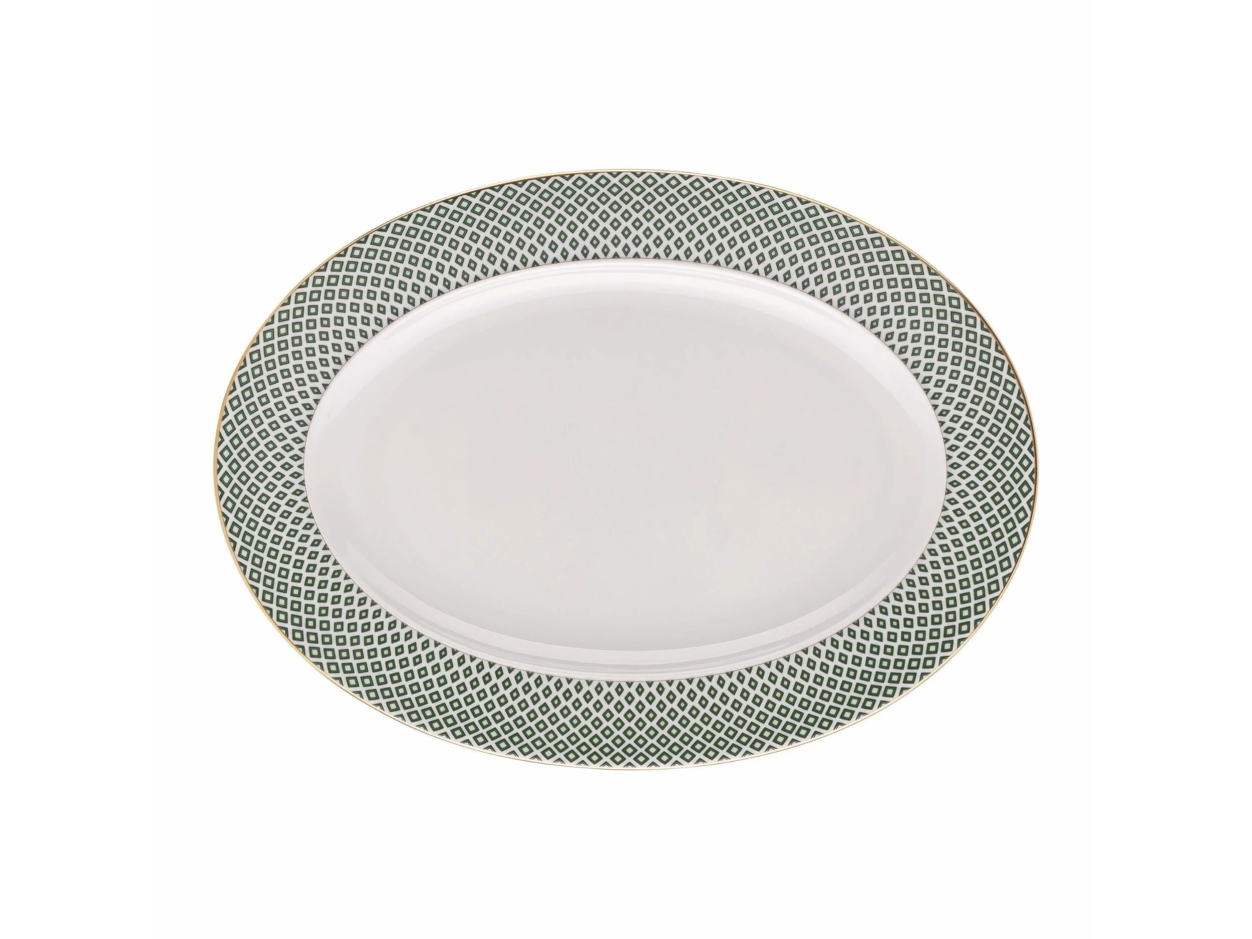 Oval Servis 34 cm Carreau Vert   4012438583945
