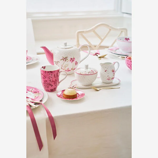 Jolie Pembe Oval Servis Tabağı 25 cm