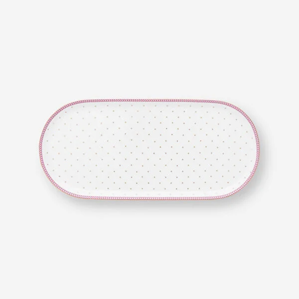 Jolie Pembe Oval Servis Tabağı 25 cm