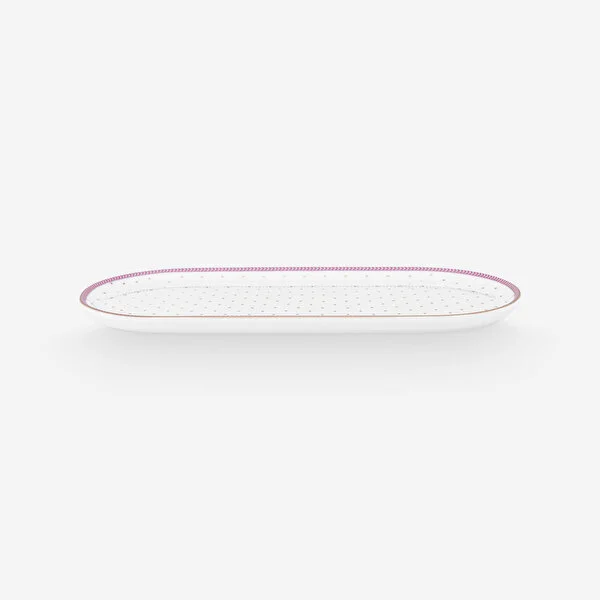 Jolie Pembe Oval Servis Tabağı 25 cm