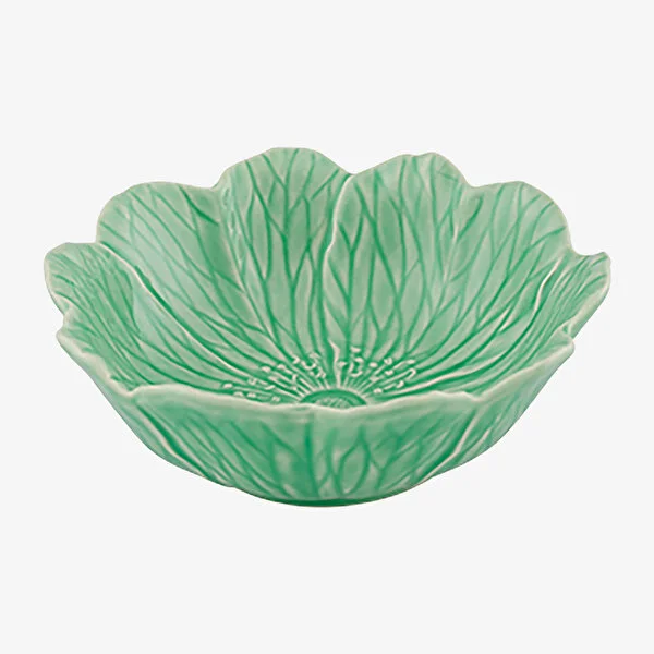 Flora Çiçek Formlu Yeşil Kase 17 cm 