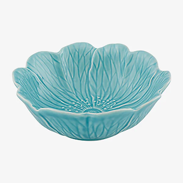 Flora Çiçek Formlu Mavi Kase 17 cm 
