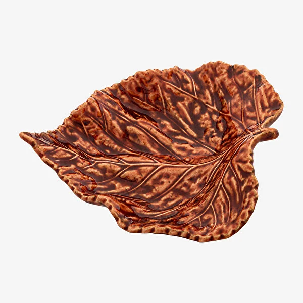 Gudrun Yaprak Formlu Turuncu Tabak 21 cm