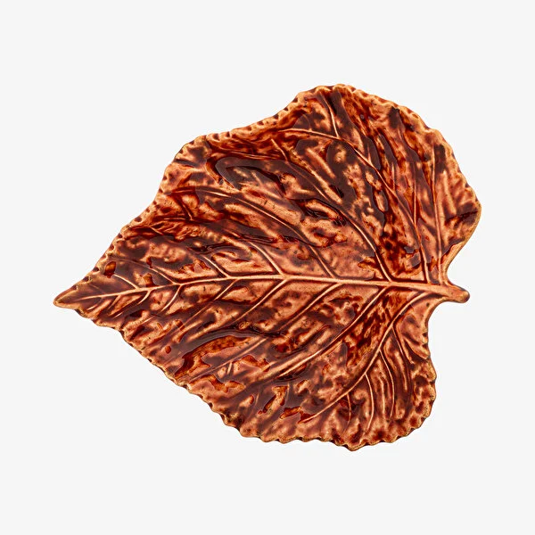 Gudrun Yaprak Formlu Turuncu Tabak 21 cm