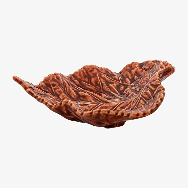 Gudrun Yaprak Formlu Turuncu Tabak 21 cm