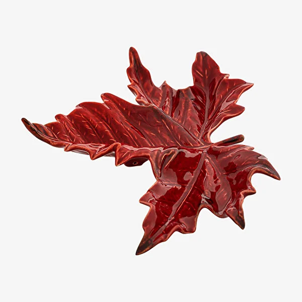 Gudrun Yaprak Formlu Kırmızı Tabak 17 cm
