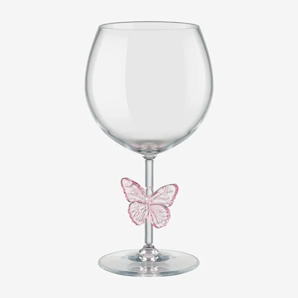 BUTTERFLY PINK ACRYLIC GOBLET  550 ML