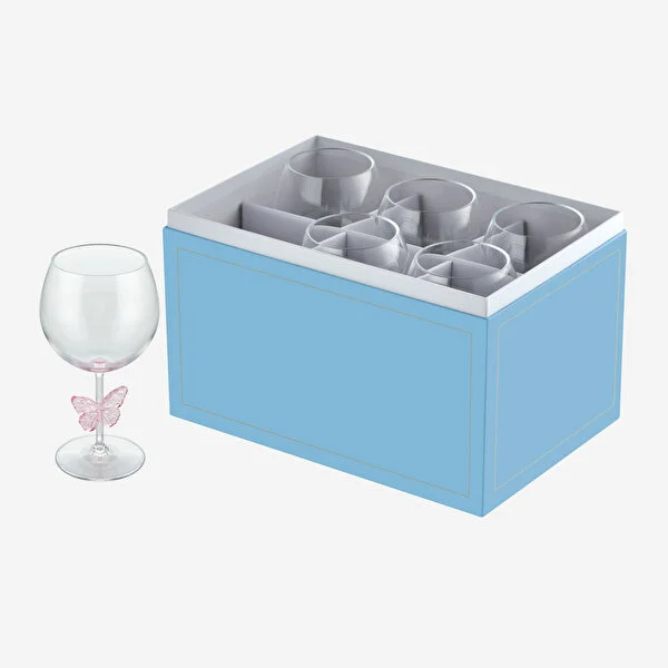 BUTTERFLY PINK ACRYLIC GOBLET  550 ML