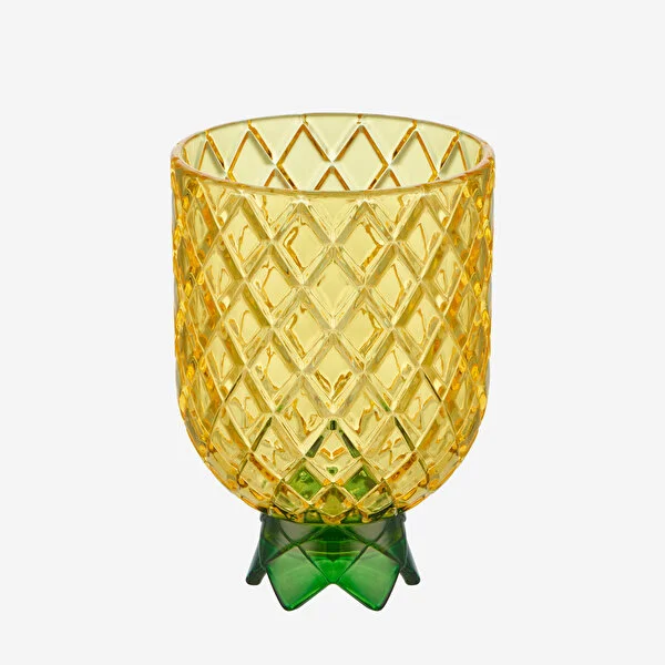 PINEAPPLE YELLOW  ACRYLIC GLASS SET 4 PCS