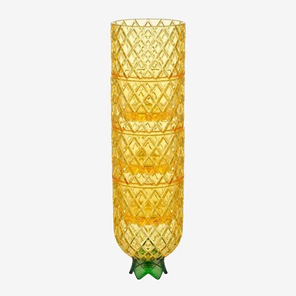 PINEAPPLE YELLOW  ACRYLIC GLASS SET 4 PCS