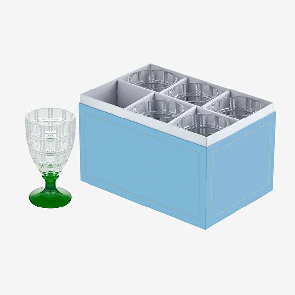 LINEA GREEN CLEAR MIX  ACRYLIC GOBLET 400 ML