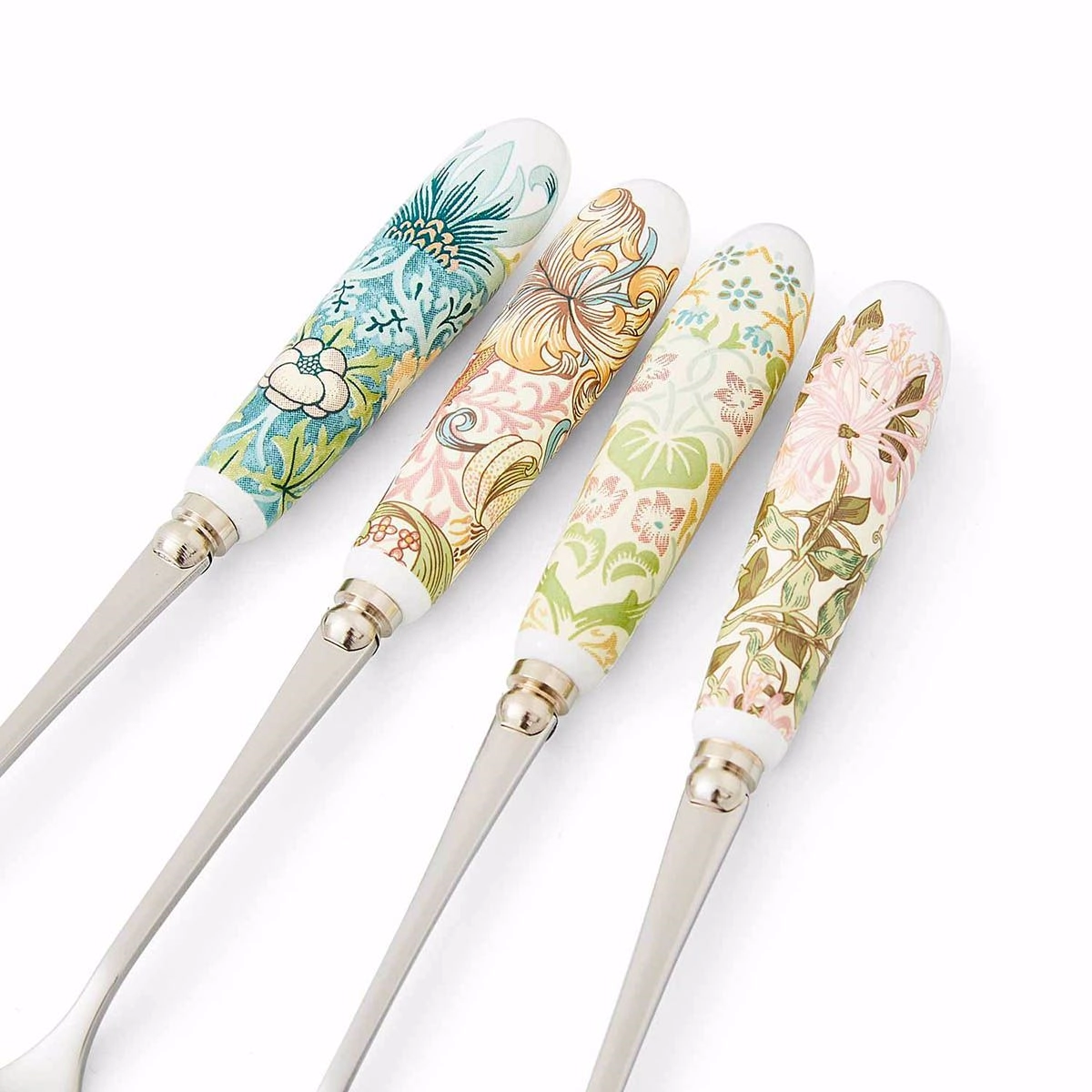 Spode Morrıs & Co 15.5 Cm - 4Lu Porselen Saplı Ikramlık Catal Setı
