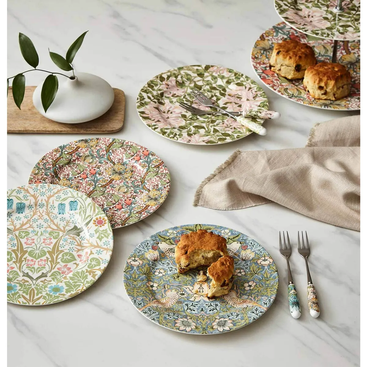 Spode Morrıs & Co 20 Cm - 4Lu Assortı Tabak Setı