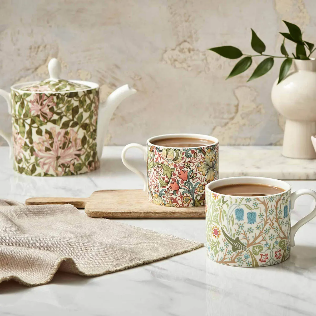 Spode Morrıs & Co 2Lı Kupa Ve Caydanlık Setı