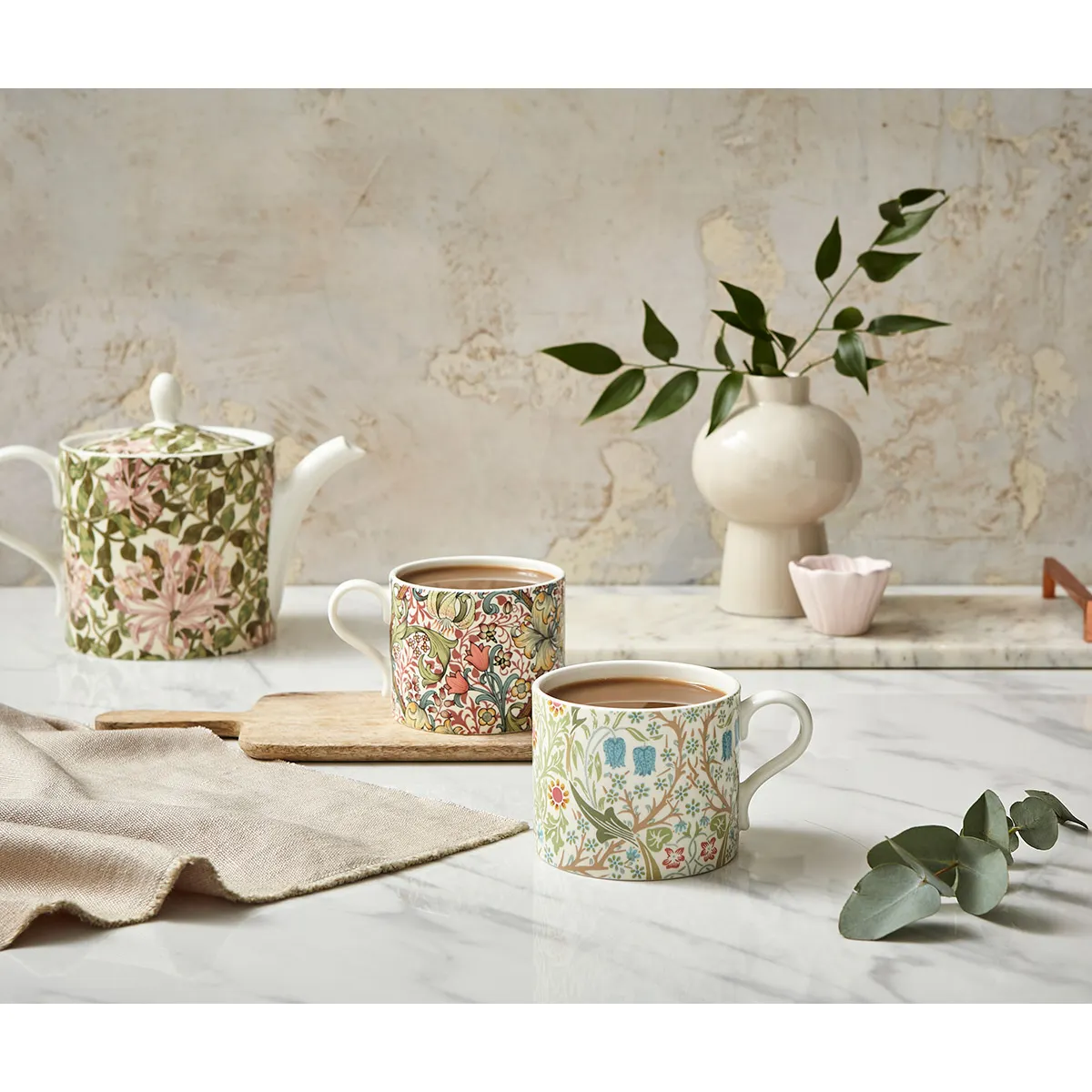 Spode Morrıs & Co 2Lı Kupa Ve Caydanlık Setı